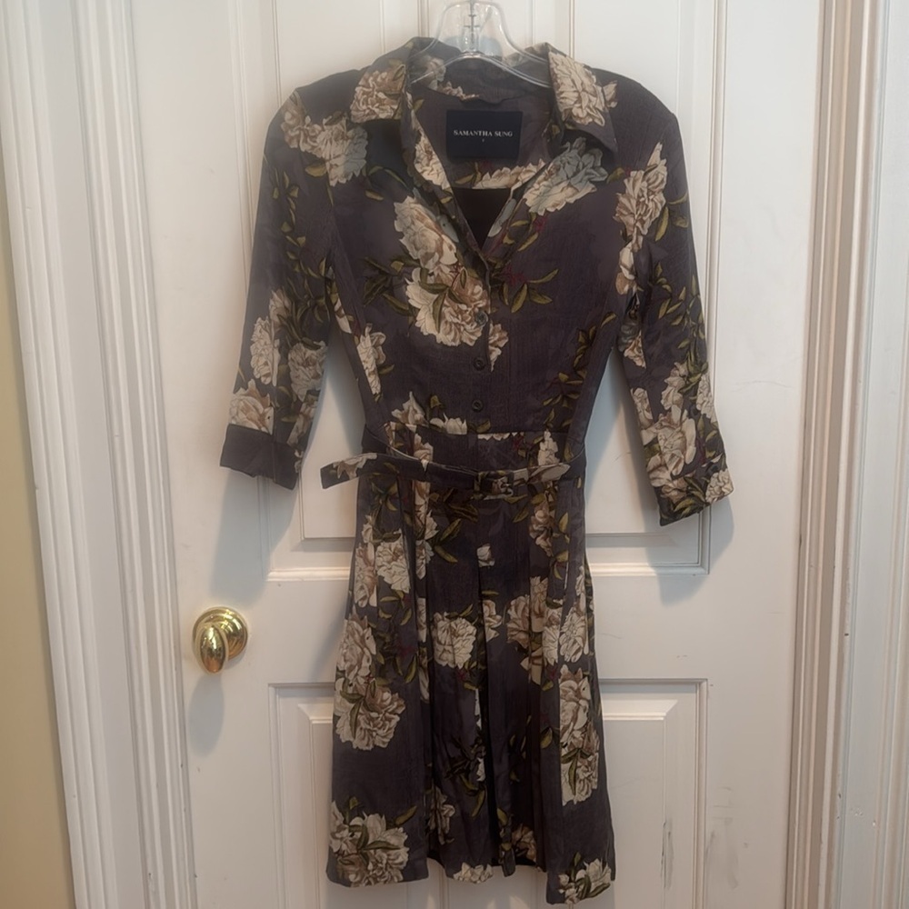 Samantha Sung New York Flowered silk dress